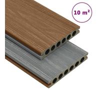 Vidaxl Panneaux De Terrasse Et Accessoires Wpc Marron/Gris 10 M² 4 M Marron