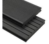 vidaXL Panneaux de terrasse solides et accessoires WPC 15 m² 4 m Noir