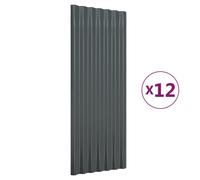 vidaXL Panneaux de toiture 12 pcs Acier Anthracite 100x36 cm