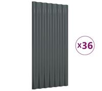 vidaXL Panneaux de toiture 36 pcs Acier Anthracite 80x36 cm