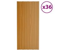 Dakpanelen 36 st 100x45 cm gegalvaniseerd staal lichthout317220