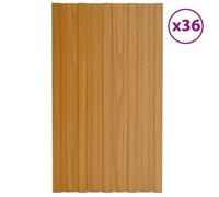 vidaXL Panneaux de toiture 36 pcs Acier galvanisé Bois clair 80x45 cm 317208