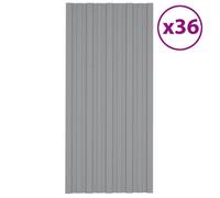 vidaXL Panneaux de toiture 36 pcs Acier galvanisé Gris 100x45 cm 317214