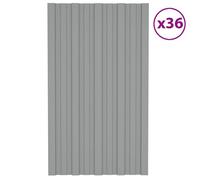 vidaXL Panneaux de toiture 36 pcs Acier galvanisé Gris 80x45 cm 317202