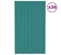 vidaXL Dakpanelen 36 st 80x45 cm gegalvaniseerd staal groen317200 G