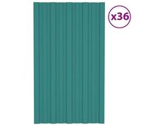 vidaXL Panneaux de toiture 36 pcs Acier galvanisé Vert 80x45 cm 317200