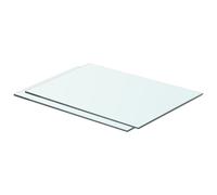 vidaXL 2X Panneaux d'Etagère Panneau de Rechange de Armoire Paroi à Lattes Salle d'Exposition Maison Magasin Durable Verre Transparent 50x30 cm