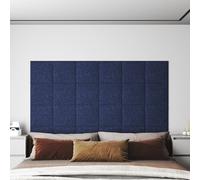 vidaXL Panneaux muraux 12 pcs Bleu 30x30 cm Tissu 1,08 m²