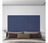 vidaXL Panneaux muraux 12 pcs Bleu 60x15 cm Tissu 1,08 m² 343826 Or G