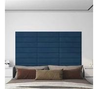 vidaXL Panneaux muraux 12 pcs Bleu 60x15 cm Velours 1,08 m² 343834