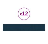 Vidaxl Panneaux Muraux 12 Pcs Bleu 90x15 Cm Velours 1,62 M²