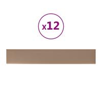 Vidaxl Panneaux Muraux 12 Pcs Cappuccino 90x15 Cm Similicuir 1,62 M²