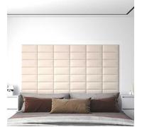 Panneaux muraux 12 pcs Crème 30x15 cm Velours 0,54 m² 343787