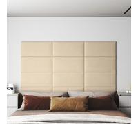 vidaXL Panneaux muraux 12 pcs Crème 60x30 cm Tissu 2,16 m²