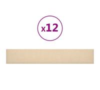 Vidaxl Panneaux Muraux 12 Pcs Crème 90x15 Cm Tissu 1,62 M²