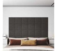 12x Panneaux Muraux Gris Foncé 90x15 cm Tissu 1,62 m² Décoration Salon vidaXL