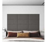 vidaXL Panneaux muraux 12 pcs Gris foncé 60x30 cm Velours 2,16 m² 343864