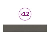 Vidaxl Panneaux Muraux 12 Pcs Gris Foncé 90x15 Cm Velours 1,62 M²