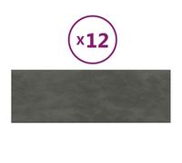 Vidaxl Panneaux Muraux 12 Pcs Gris Foncé 90x30 Cm Velours 3,24 M²