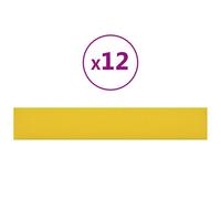 vidaXL Panneaux muraux 12 pcs. Jaune clair 90x15 cm Tissu 1,62 m²