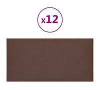 vidaXL Panneaux muraux 12 pcs Marron 30x15 cm Similicuir 0,54 m²