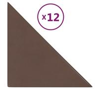 vidaXL 12x Panneaux Muraux Décoration de Salle d'Étude Revêtements Muraux Chambre à Coucher Salon Intérieur Marron 30x30 cm Similicuir 0,54 m²