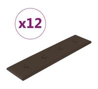vidaXL Panneaux muraux 12 pcs Marron 60x15 cm Similicuir 1,08 m²