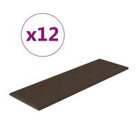 vidaXL Panneaux muraux 12 pcs Marron 90x30 cm Similicuir 3,24 m²