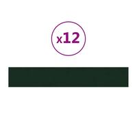 Vidaxl Panneaux Muraux 12 Pcs Vert Foncé 90x15 Cm Velours 1,62 M² Vert