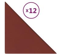 Vidaxl Panneaux Muraux 12pcs Rouge Bordeaux 30x30 Cm Similicuir 0,54m²