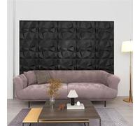 Vidaxl Panneaux Muraux 3d 24 Pcs 50x50 Cm Noir Diamant 6 M² Noir