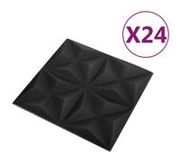 Vidaxl Panneaux Muraux 3d 24 Pcs 50x50 Cm Noir Origami 6 M² Noir