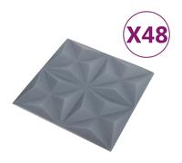 Vidaxl Panneaux Muraux 3d 48 Pcs 50x50 Cm Gris Origami 12 M² Gris