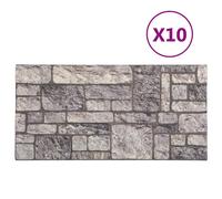 VidaXL Panneaux muraux 3D design de brique gris clair 10 pcs EPS