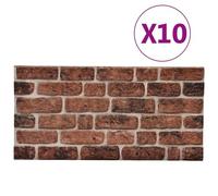 Vidaxl Panneaux Muraux 3d Design De Brique Marron Foncé 10 Pcs Eps Marron