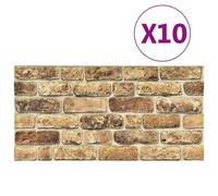 Vidaxl Panneaux Muraux 3d Design De Brique Sable Foncé 10 Pcs Eps