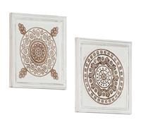 VidaXL Panneaux muraux sculptés à la main 2 pcs MDF 40x40x1,5 cm