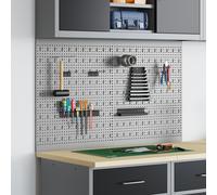 vidaXL Panneaux perforés 2 pcs avec 8 accessoires Gris 50x60 cm Acier