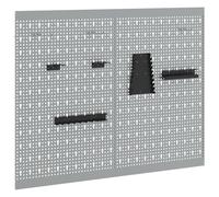 vidaXL Panneaux perforés 2 pcs avec 8 accessoires Gris 50x80 cm Acier
