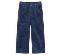 vidaXL Pantalon enfant garçons et filles Velours côtelé avec poches 5-6 ans Bleu marine 116
