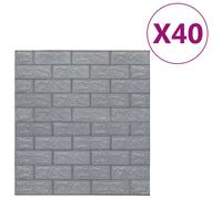 vidaXL Papier peint 3D autoadhésif Briques 40 pcs Anthracite