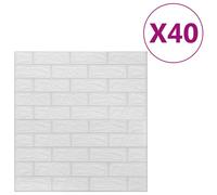 vidaXL Papier peint 3D autoadhésif Briques 40 pcs Blanc