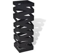 vidaXL Porte-parapluie carré Noir Acier 48,5 cm