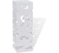vidaXL Paraplu- en wandelstokhouder wit vierkant staal 48,5 cm242467 Blanc G