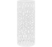 vidaXL Porte-parapluie Feuilles en acier blanc, égouttoir amovible