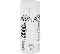 vidaXL Porte-parapluie pour femme Acier blanc avec bac d'égouttage amovible