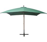 vidaXL Parapluie 300x300 cm Mât en bois vert