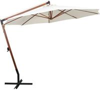 vidaXL Parapluie 350 cm Mât en bois blanc