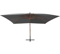vidaXL Parasol en porte-à-faux avec mât en bois 400x300 cm Anthracite