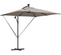 vidaXL Parapluie banane en saillie Taupe 249 x 249 x 250 cm